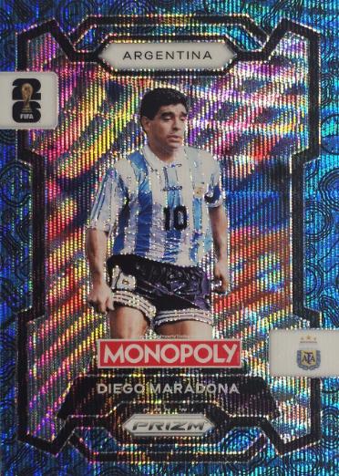 2026 Panini Prizm Monopoly FIFA World Cup Diego Maradona [Four Corners Blue Wave] #3 card