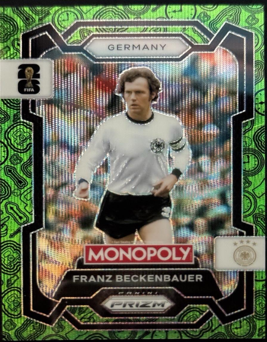 2026 Panini Prizm Monopoly FIFA World Cup Franz Beckenbauer [Four Corners Green Wave] #60 card