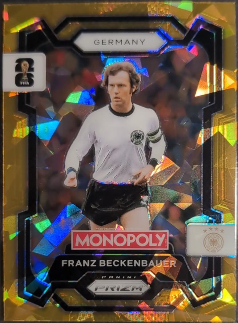 2026 Panini Prizm Monopoly FIFA World Cup Franz Beckenbauer [Gold Cracked Ice] #60 card