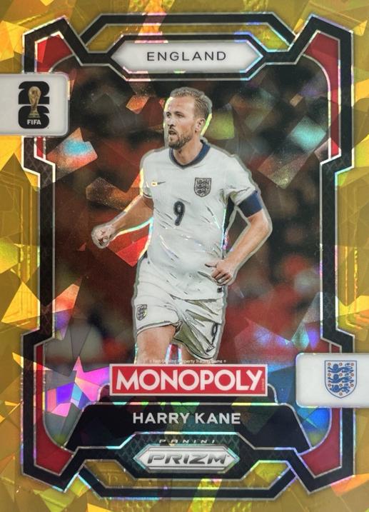 2026 Panini Prizm Monopoly FIFA World Cup Harry Kane [Gold Cracked Ice] #22 card