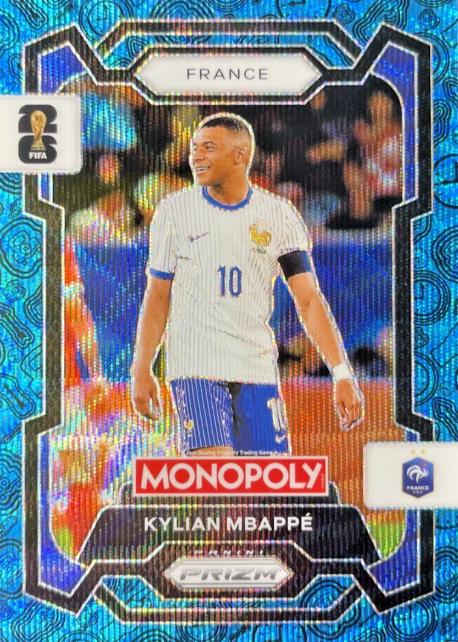 2026 Panini Prizm Monopoly FIFA World Cup Kylian Mbappe [Four Corners Blue Wave] #7 card