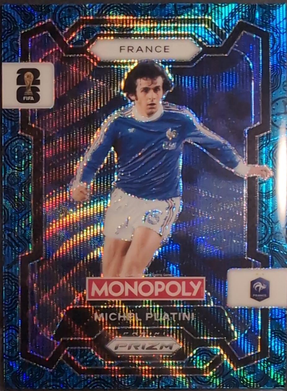 2026 Panini Prizm Monopoly FIFA World Cup Michel Platini [Four Corners Blue Wave] #13 card