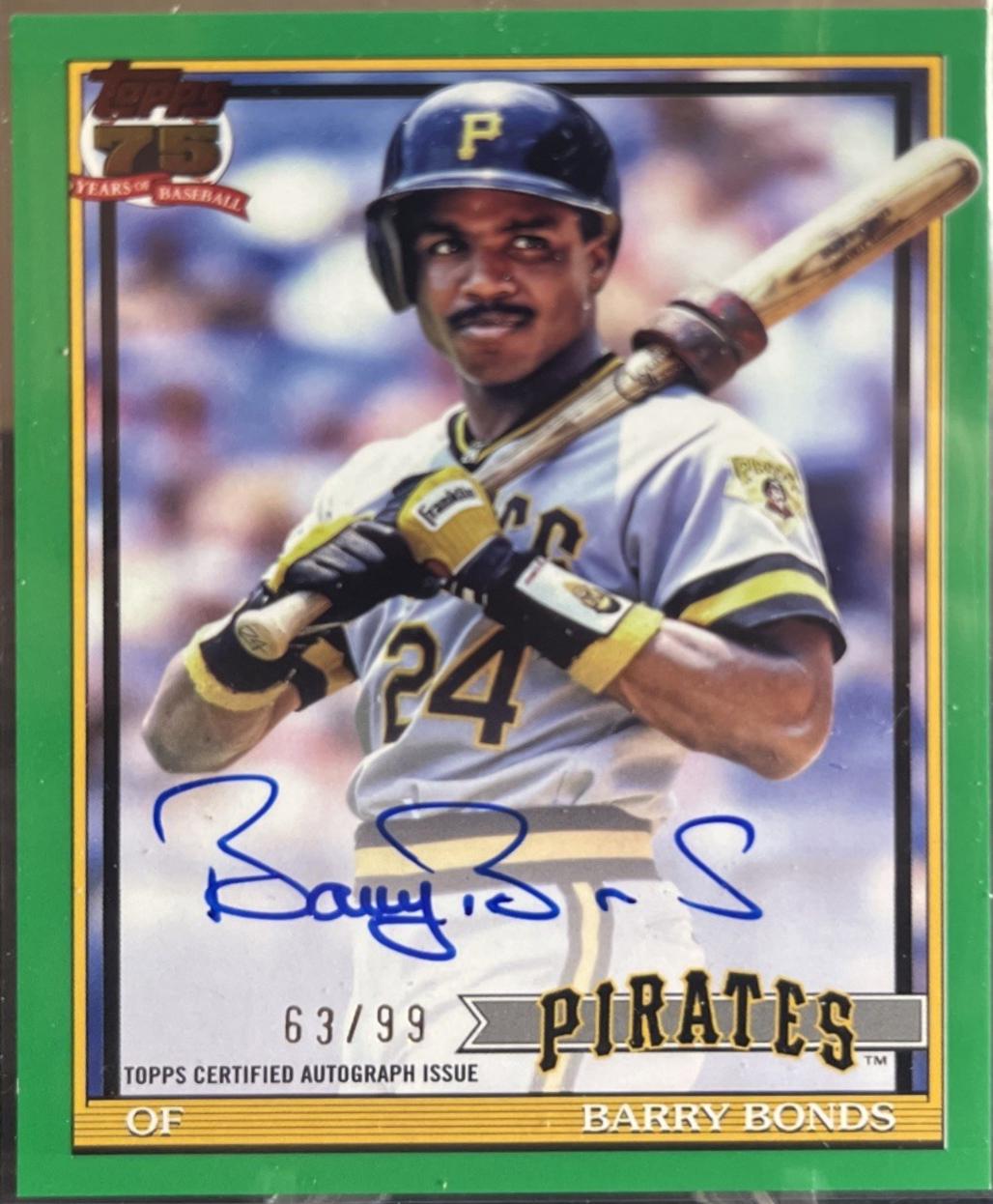2026 Topps 1991 Autograph Barry Bonds [Green] #91A-BAR card