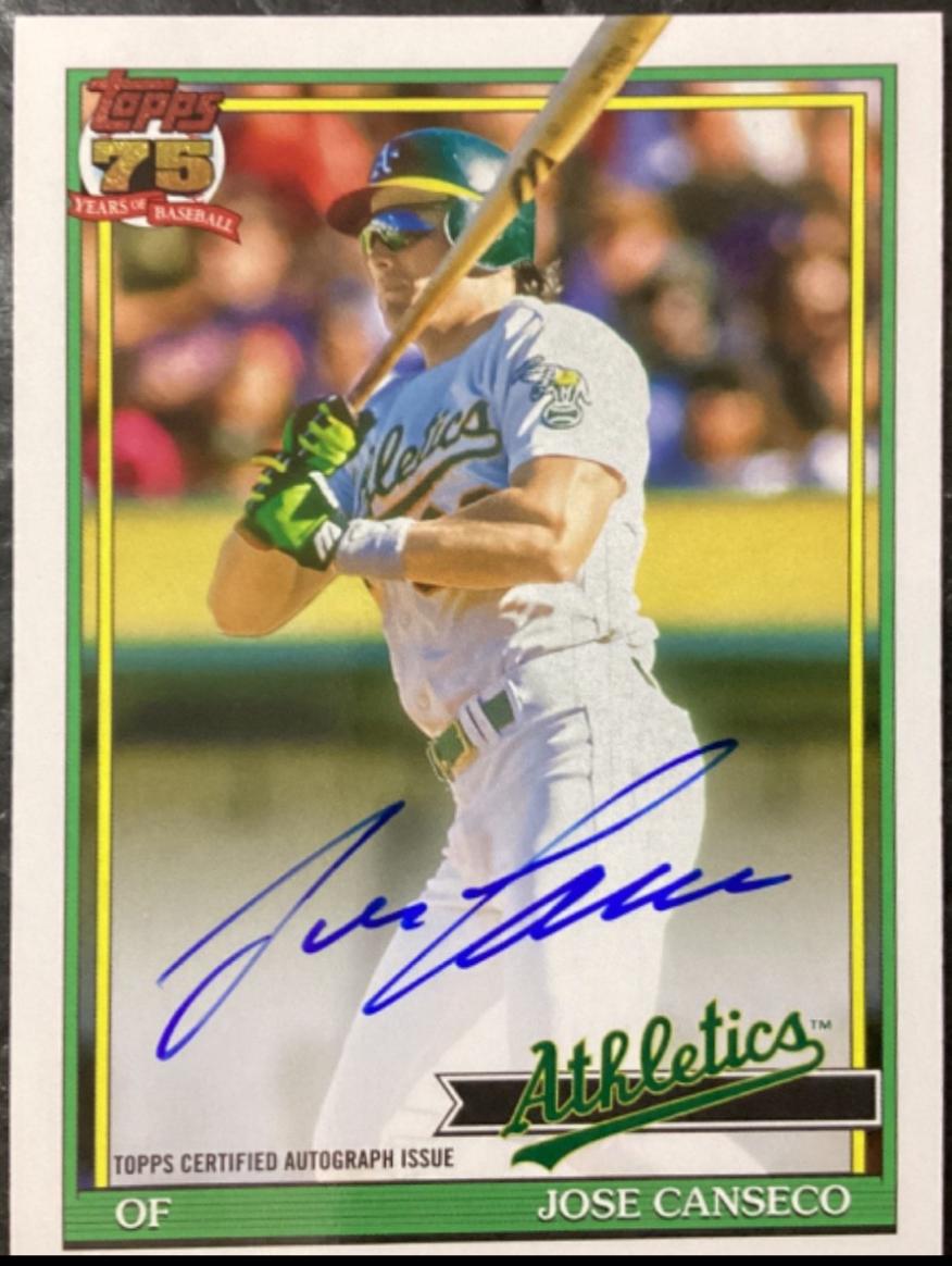 2026 Topps 1991 Autograph Jose Canseco #91A-CAN card