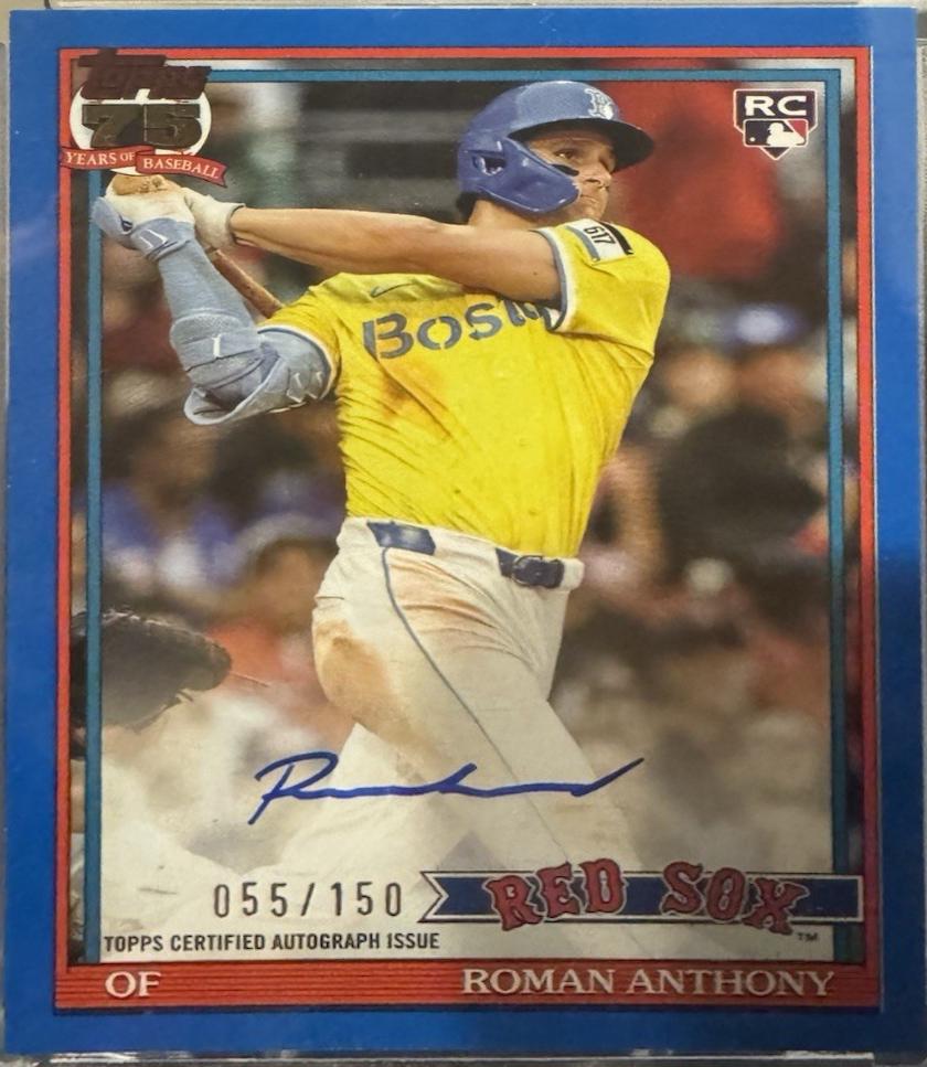 2026 Topps 1991 Autograph Roman Anthony [Blue Foil] #91A-RAN card