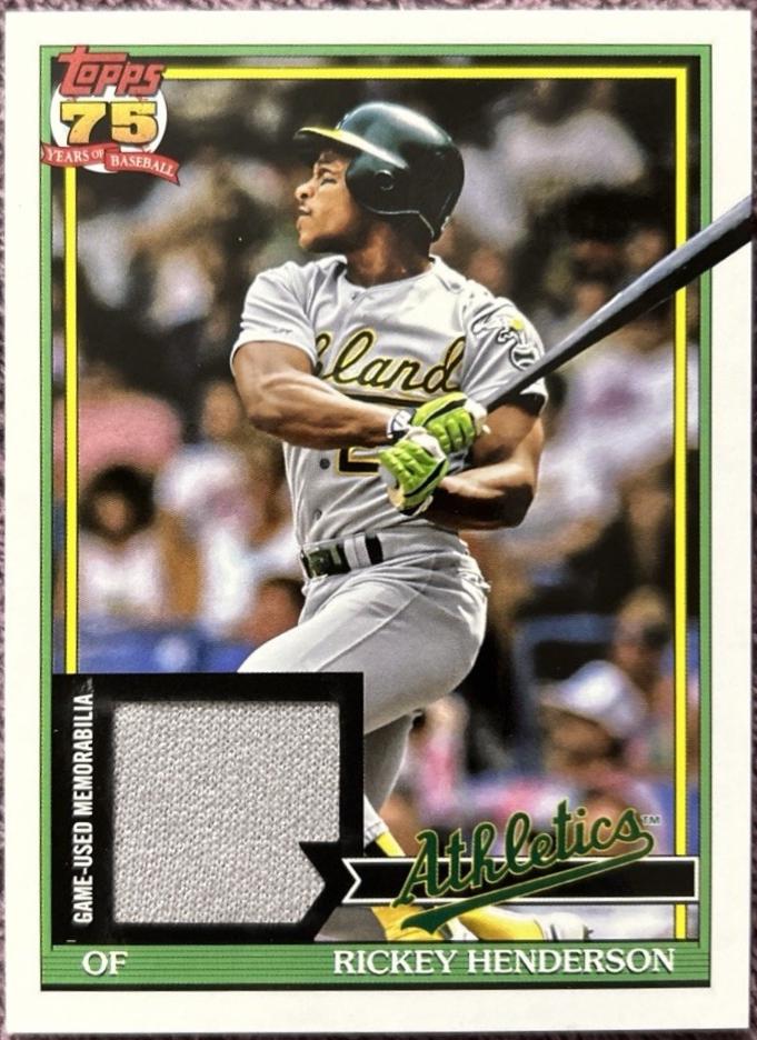 2026 Topps 1991 Relic Rickey Henderson #91R-RH card