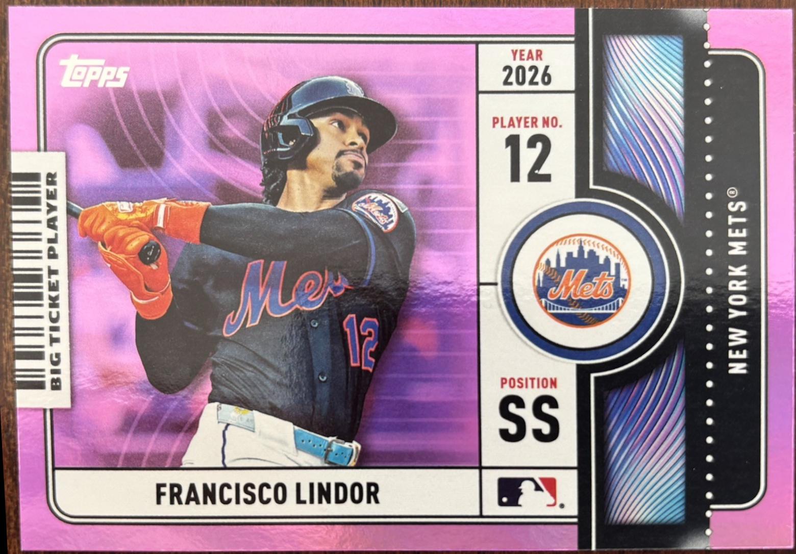 2026 Topps Big Ticket Players Francisco Lindor [Pink Foil] #BTP-10 card