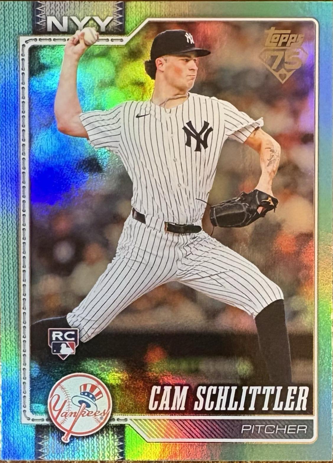 2026 Topps Cam Schlittler [Aqua Rainbow] #111 card