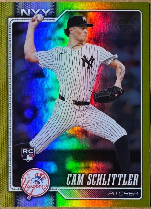 2026 Topps Cam Schlittler [Yellow Rainbow] #111 card