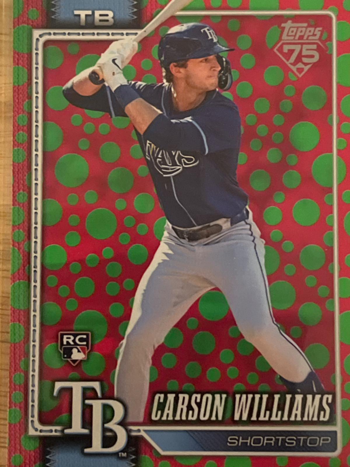 2026 Topps Carson Williams [Holiday Dots Green Pink] #25 card