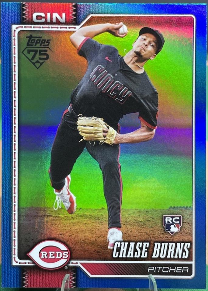 2026 Topps Chase Burns [Blue Rainbow] #312 card