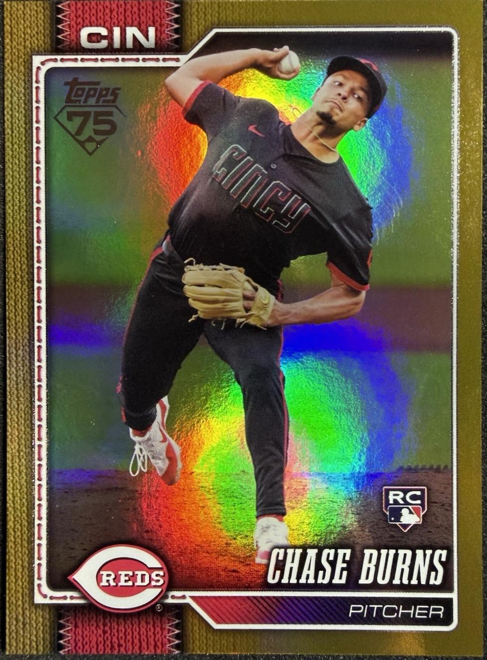 2026 Topps Chase Burns [Gold Sandglitter] #312 card