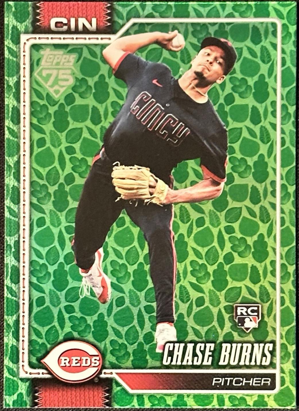 2026 Topps Chase Burns [Holiday Green] #312 card