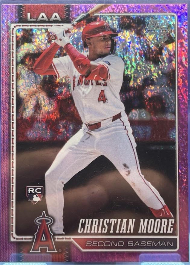 2026 Topps Christian Moore [Pink Sandglitter] #147 card