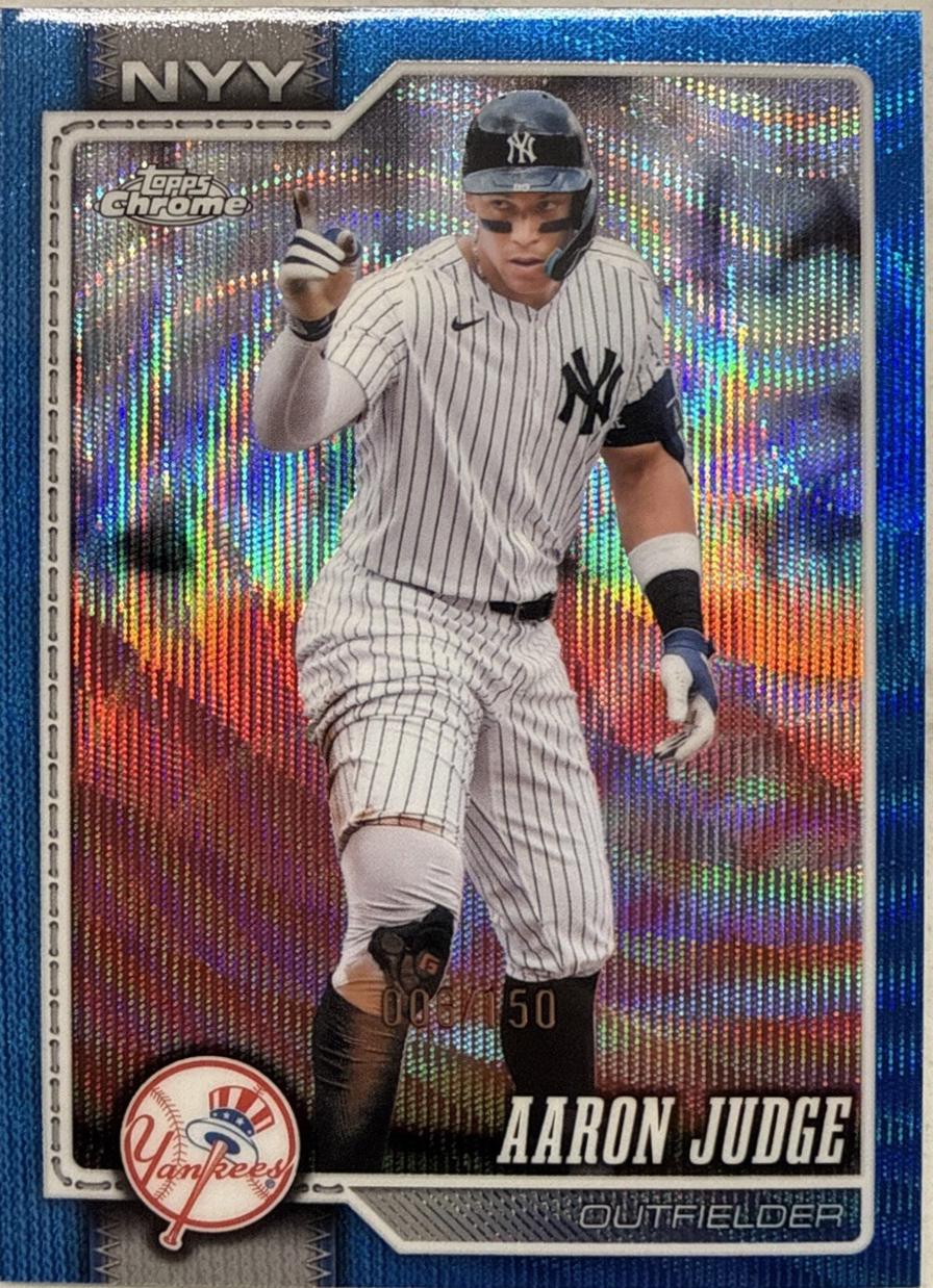 2026 Topps Chrome Aaron Judge [Blue Wave Refractor] #100 card