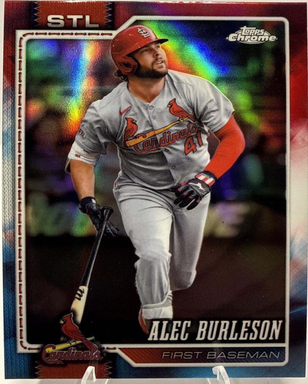 2026 Topps Chrome Alec Burleson [Red White Blue Refractor] #156 card