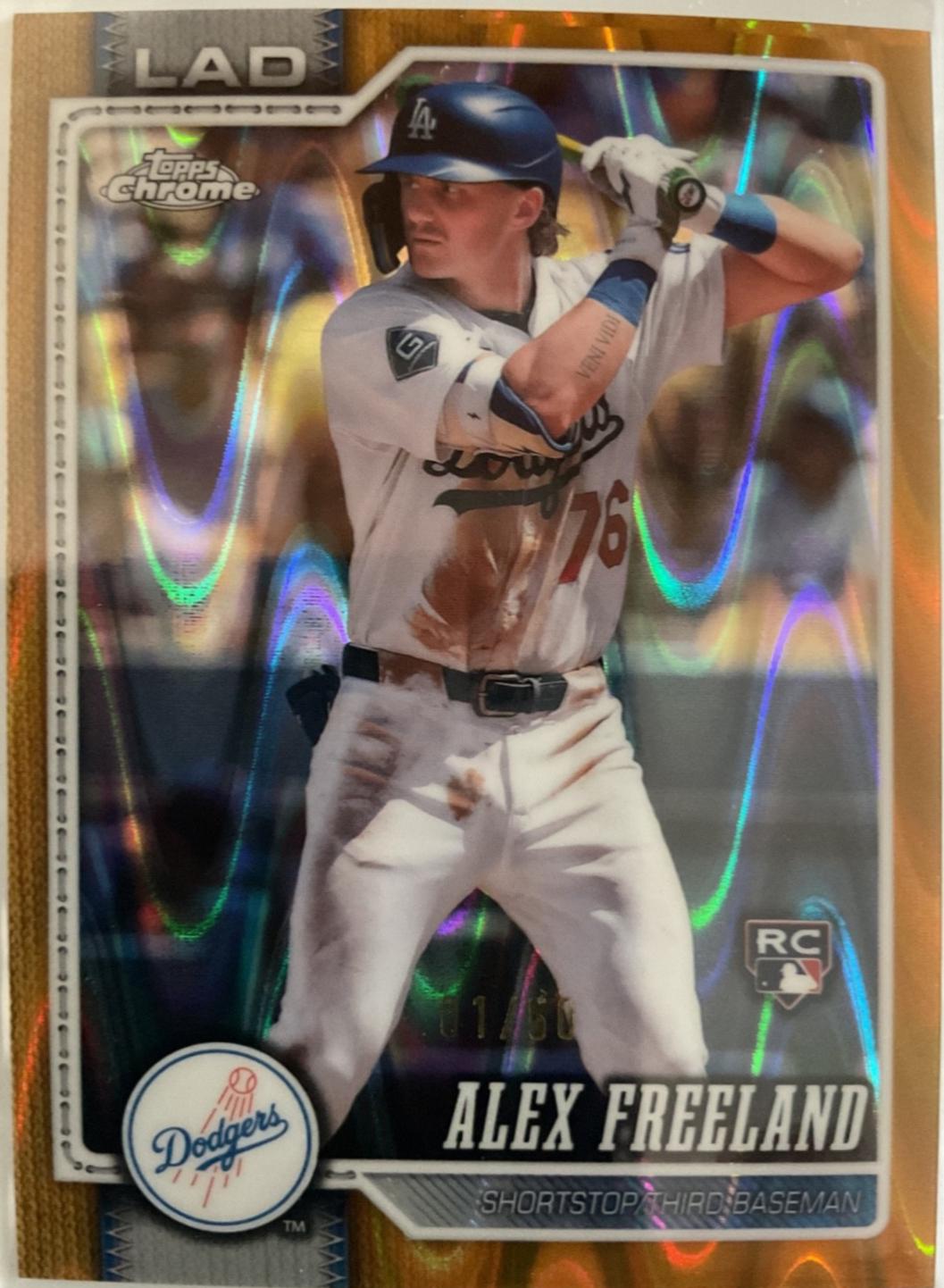 2026 Topps Chrome Alex Freeland [Gold Raywave Refractor] #102 card