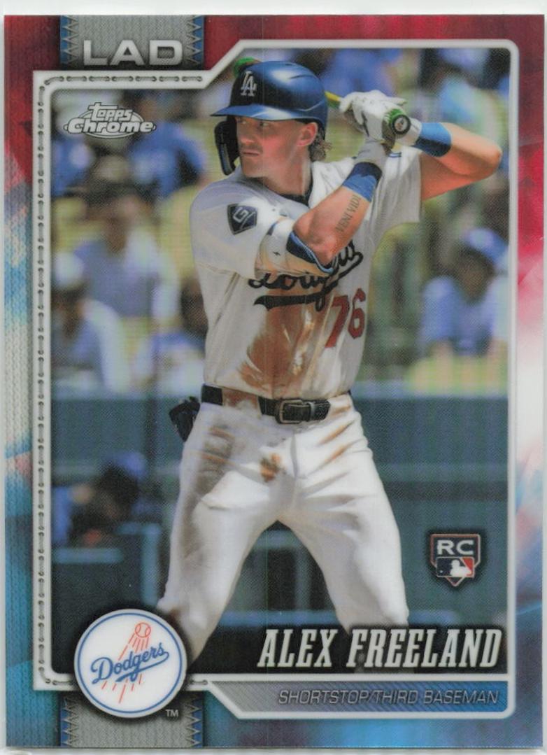 2026 Topps Chrome Alex Freeland [Red White Blue Refractor] #102 card