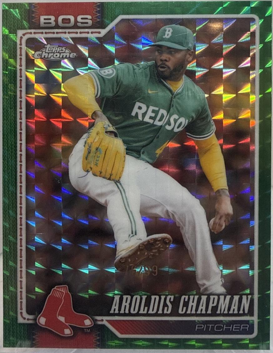 2026 Topps Chrome Aroldis Chapman [Green Geometric Refractor] #145 card