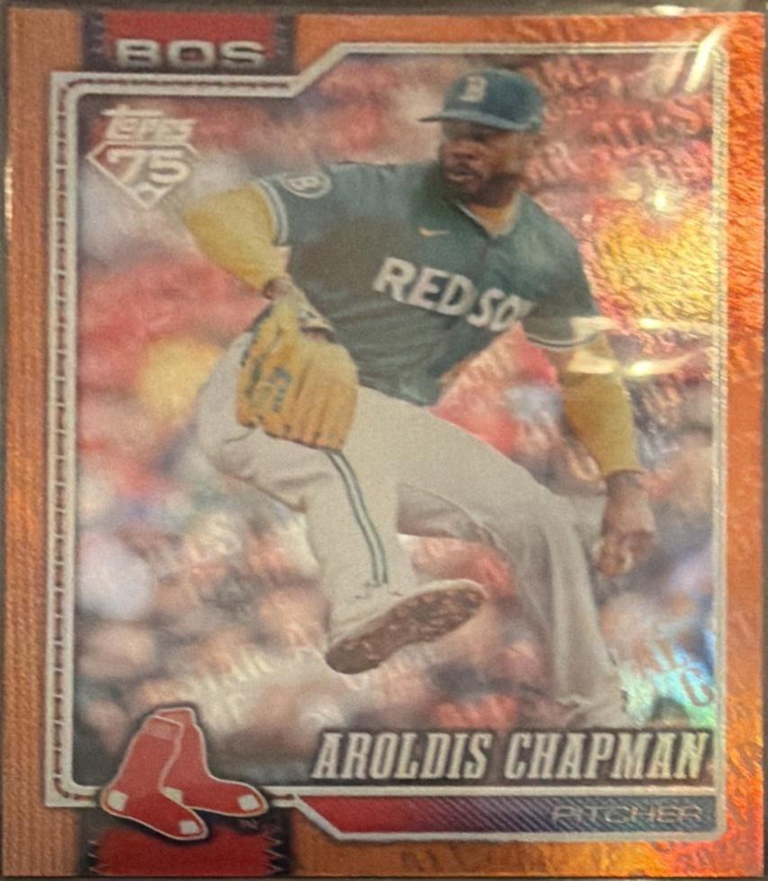 2026 Topps Chrome Aroldis Chapman [Orange X-Fractor] #145 card