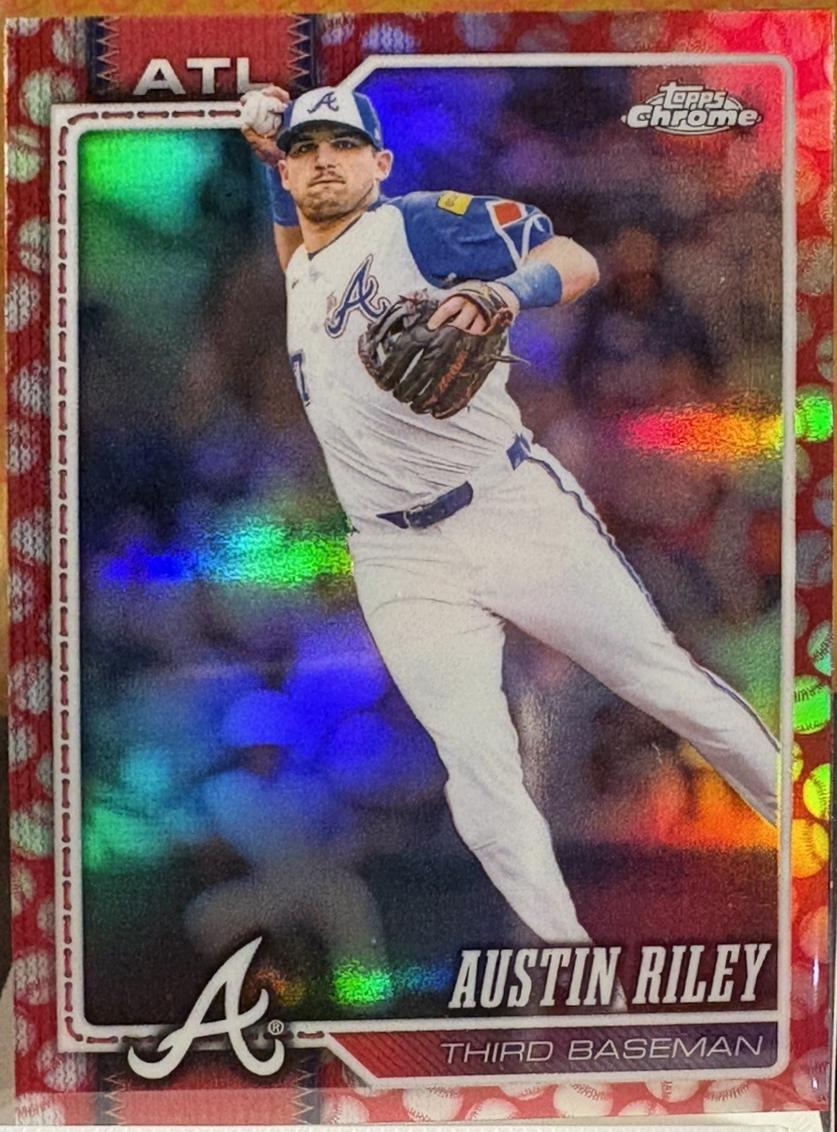 2026 Topps Chrome Austin Riley [Baseball Seams Refractor] #171 card