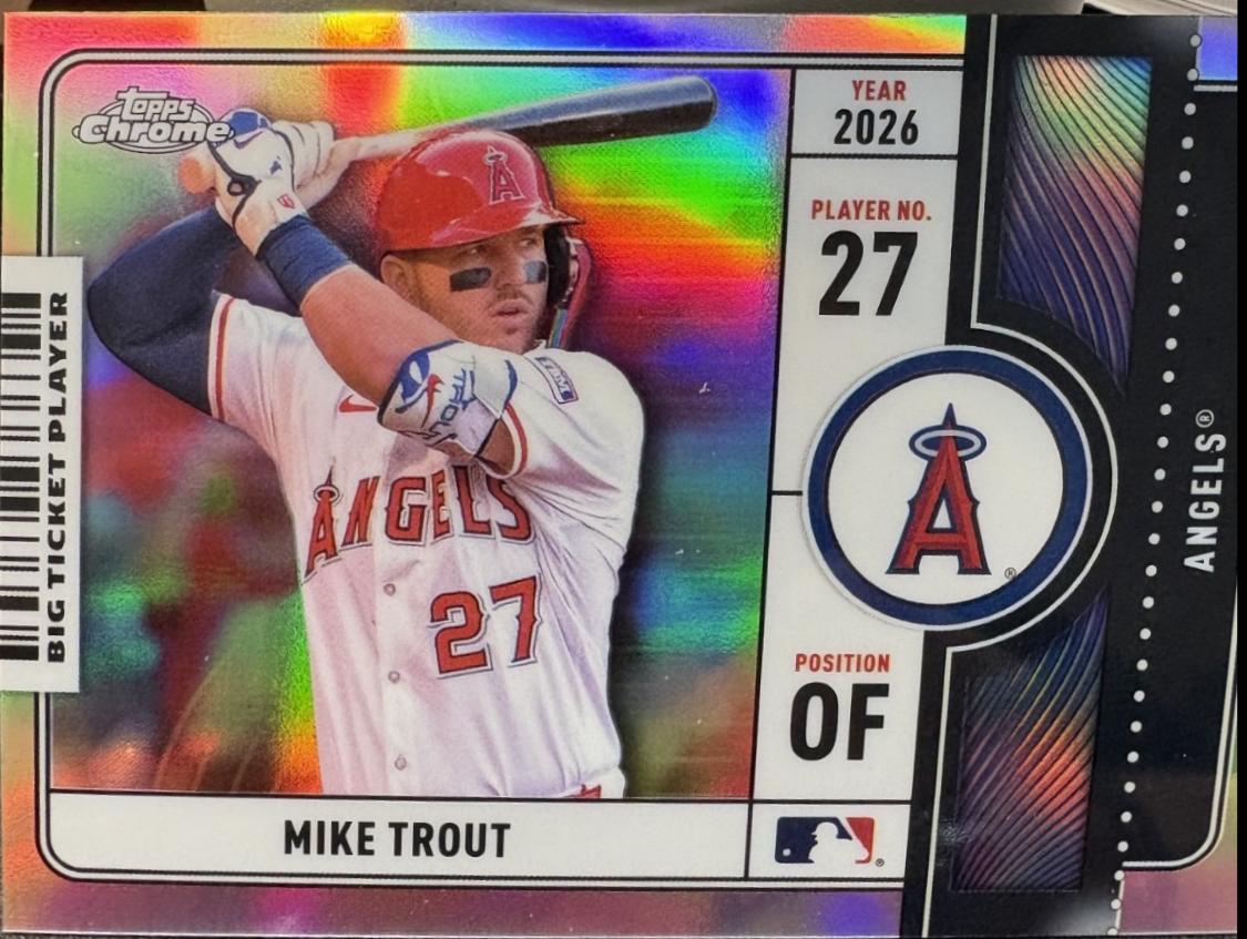2026 Topps Chrome Big Ticket Players Mike Trout [Refractor] #BTP-1 card
