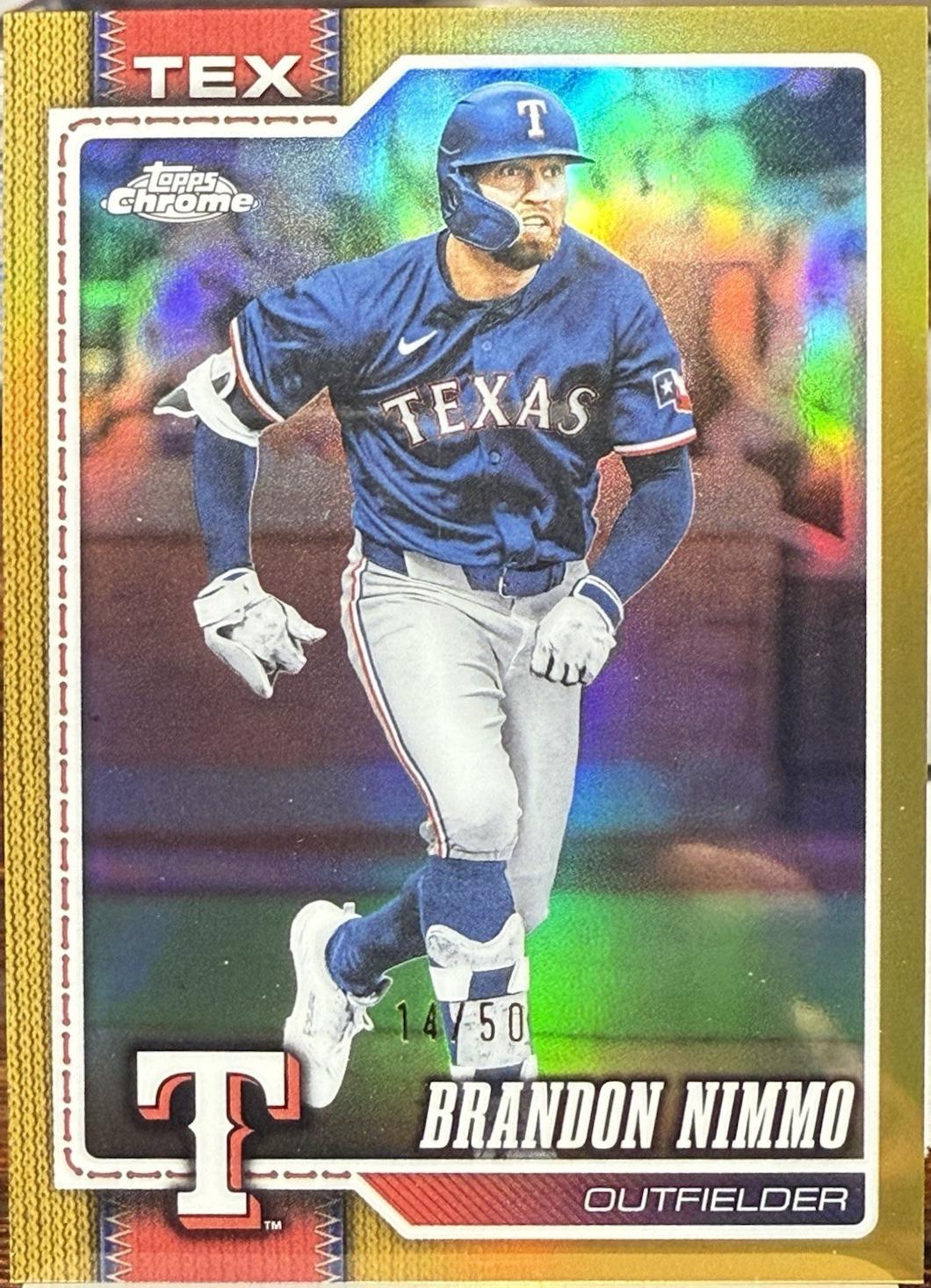 2026 Topps Chrome Brandon Nimmo [Gold X-Fractor] #101 card