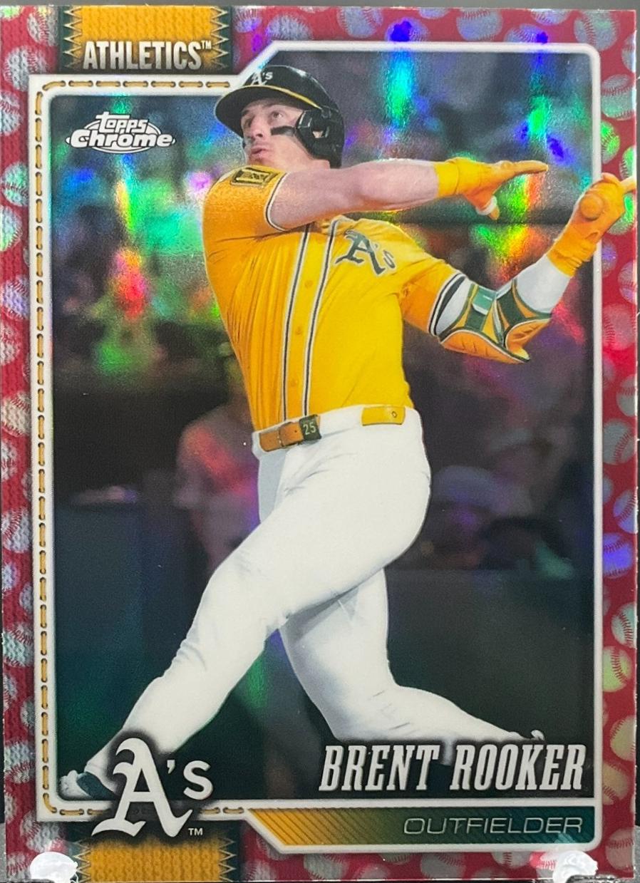 2026 Topps Chrome Brent Rooker [Baseball Seams Refractor] #186 card