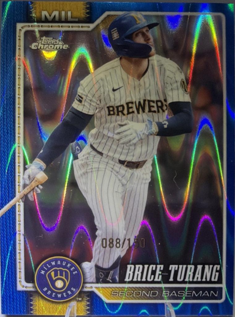 2026 Topps Chrome Brice Turang [Blue X-Fractor] #4 card