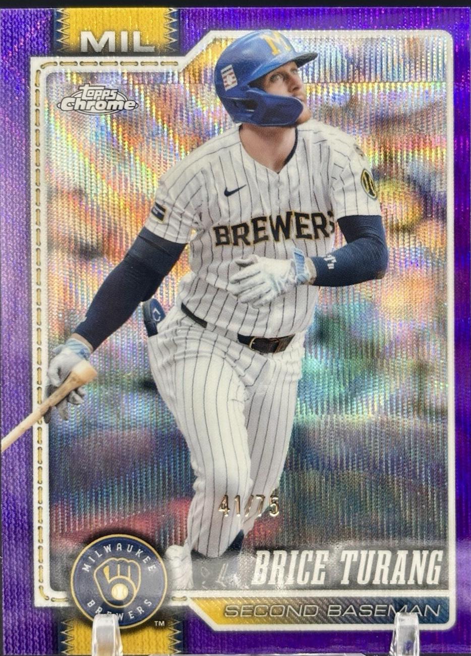 2026 Topps Chrome Brice Turang [Purple Wave Refractor] #4 card
