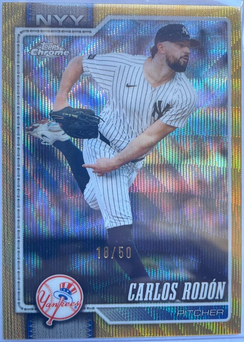 2026 Topps Chrome Carlos Rodon [Gold Wave Refractor] #43 card