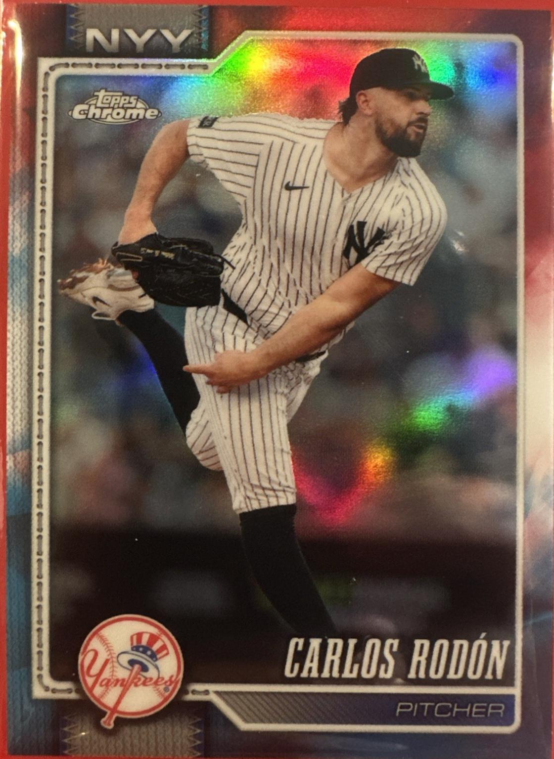 2026 Topps Chrome Carlos Rodon [Red White Blue Refractor] #43 card