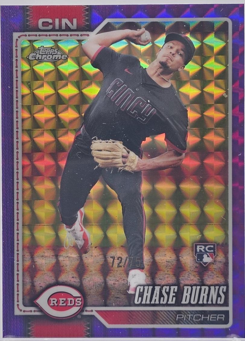 2026 Topps Chrome Chase Burns [Purple Geometric Refractor] #134 card