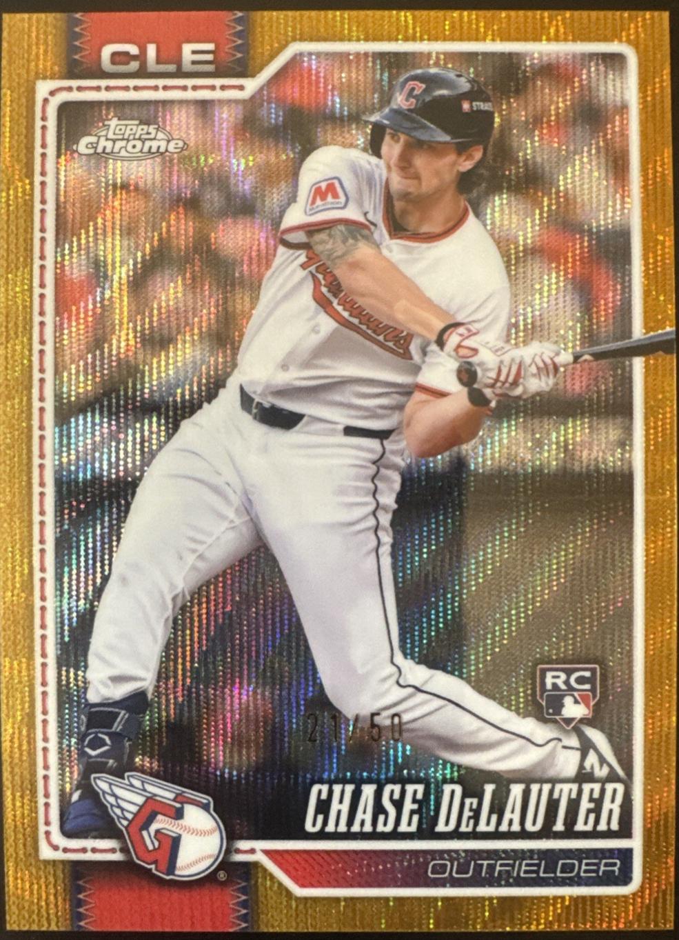 2026 Topps Chrome Chase DeLauter [Gold Wave Refractor] #284 card