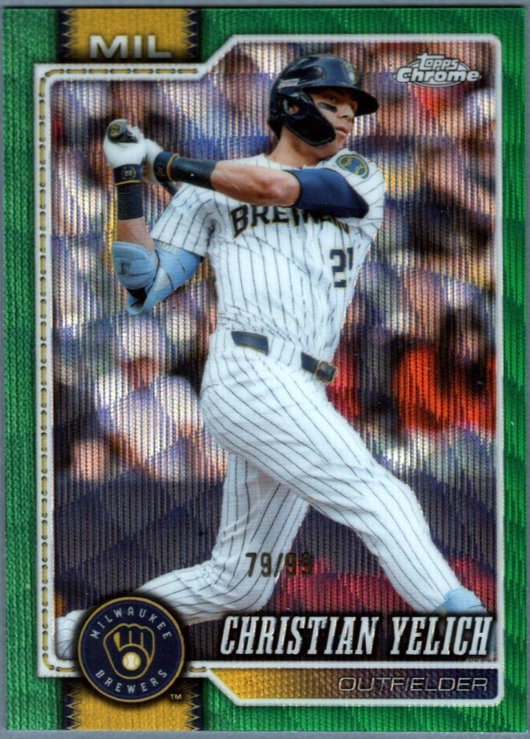 2026 Topps Chrome Christian Yelich [Green Wave Refractor] #15 card