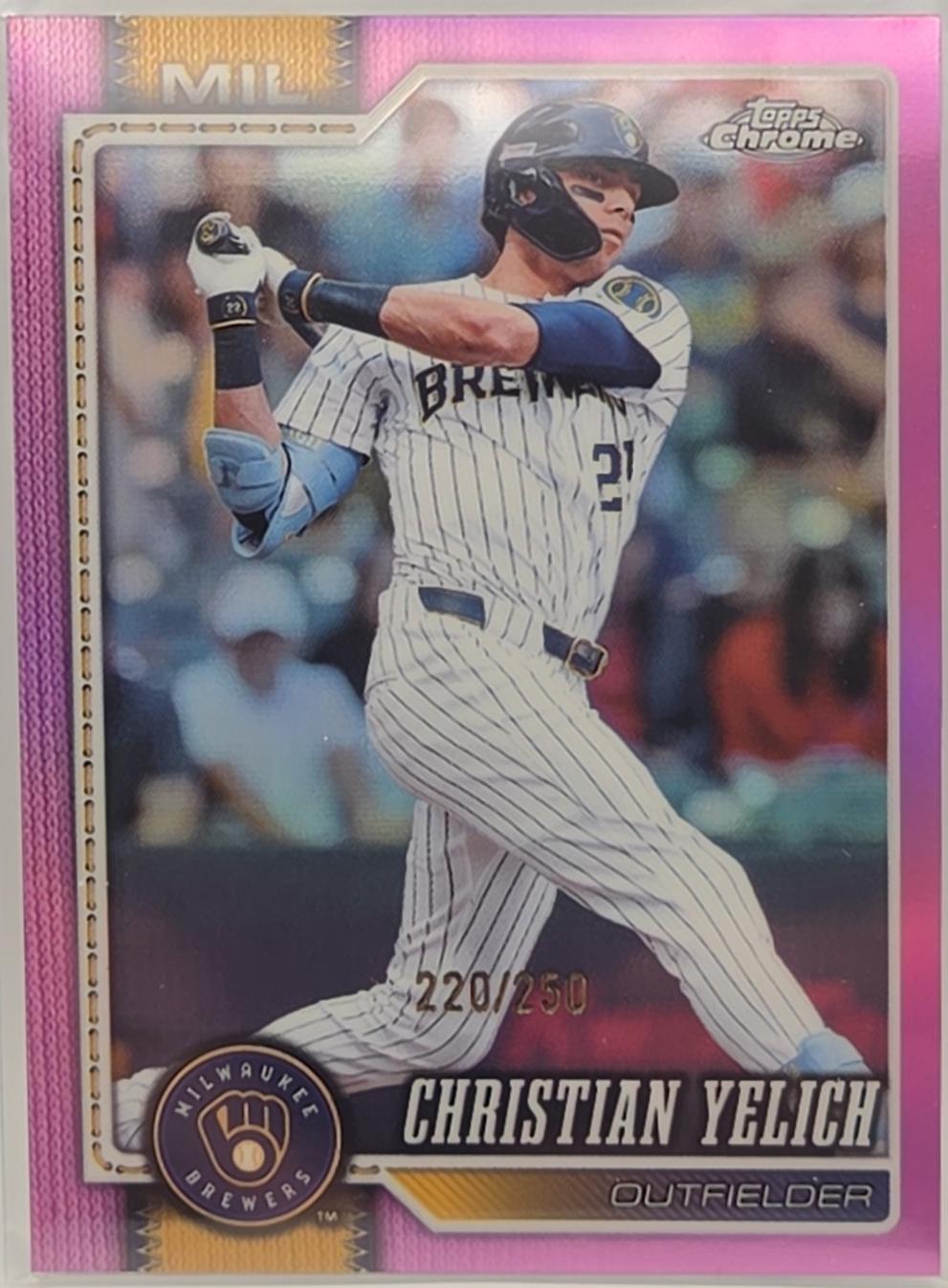 2026 Topps Chrome Christian Yelich [Pink Refractor] #15 card