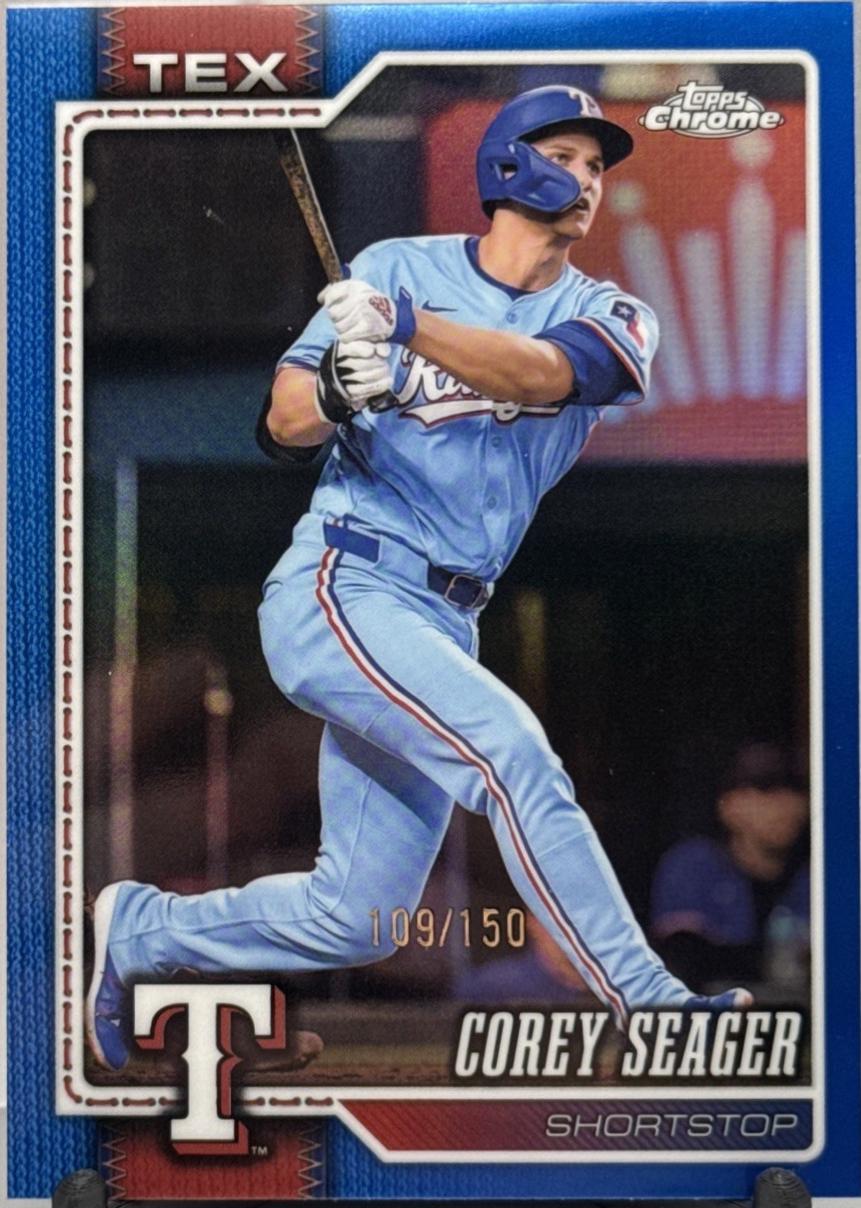 2026 Topps Chrome Corey Seager [Blue X-Fractor] #28 card