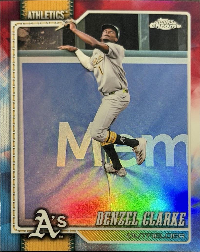 2026 Topps Chrome Denzel Clarke [Red White Blue Refractor] #246 card