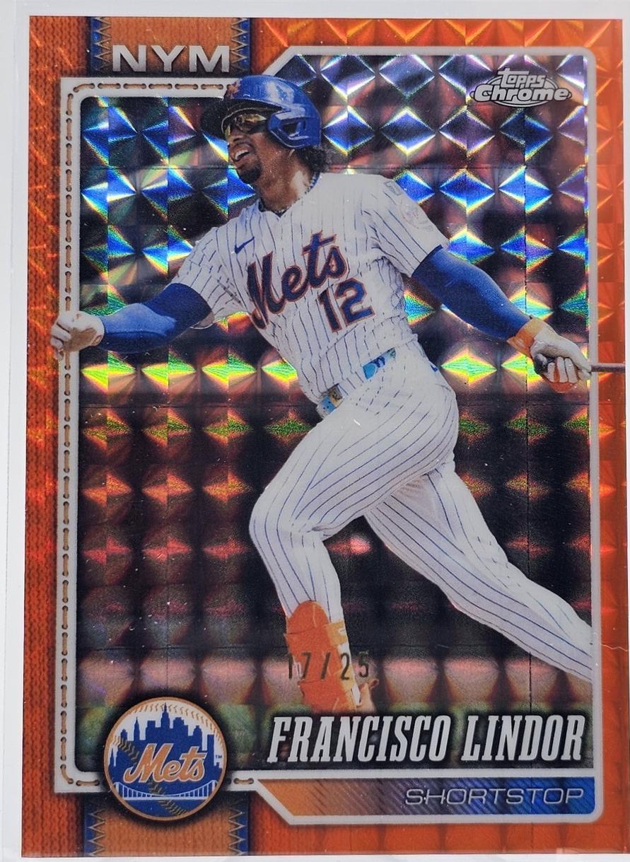 2026 Topps Chrome Francisco Lindor [Orange Geometric Refractor] #299 card