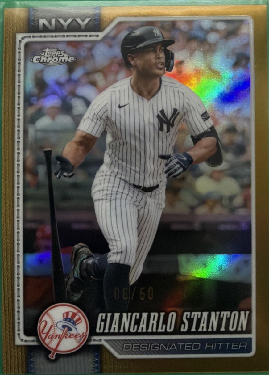 2026 Topps Chrome Giancarlo Stanton [Gold X-Fractor] #144 card