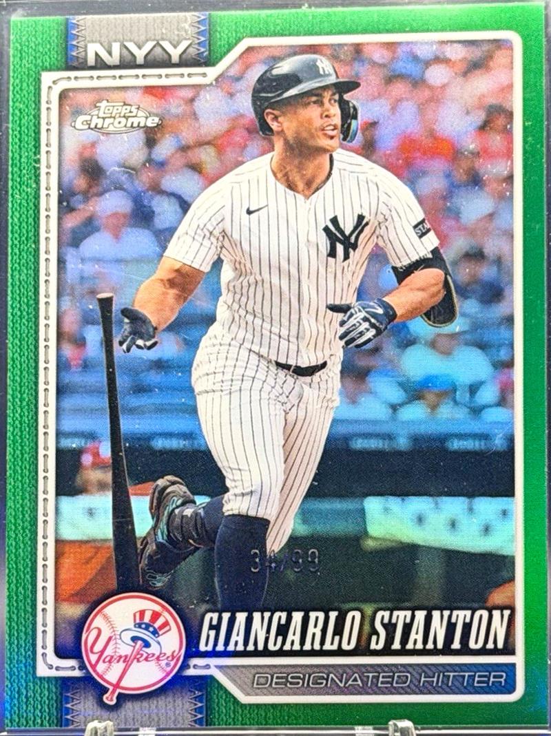 2026 Topps Chrome Giancarlo Stanton [Green X-Fractor] #144 card