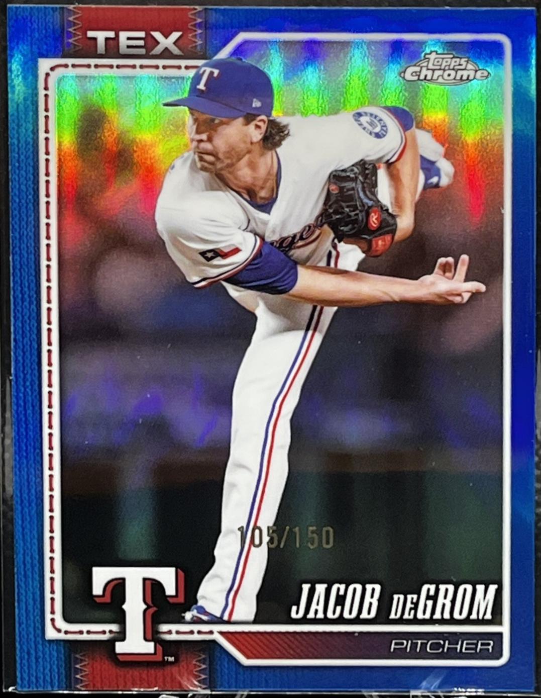 2026 Topps Chrome Jacob deGrom [Blue Refractor] #266 card