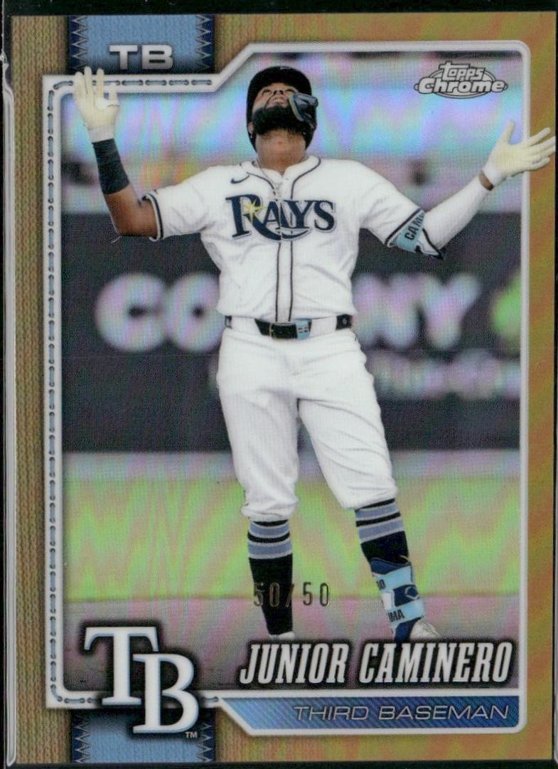 2026 Topps Chrome Junior Caminero [Gold Refractor] #130 card