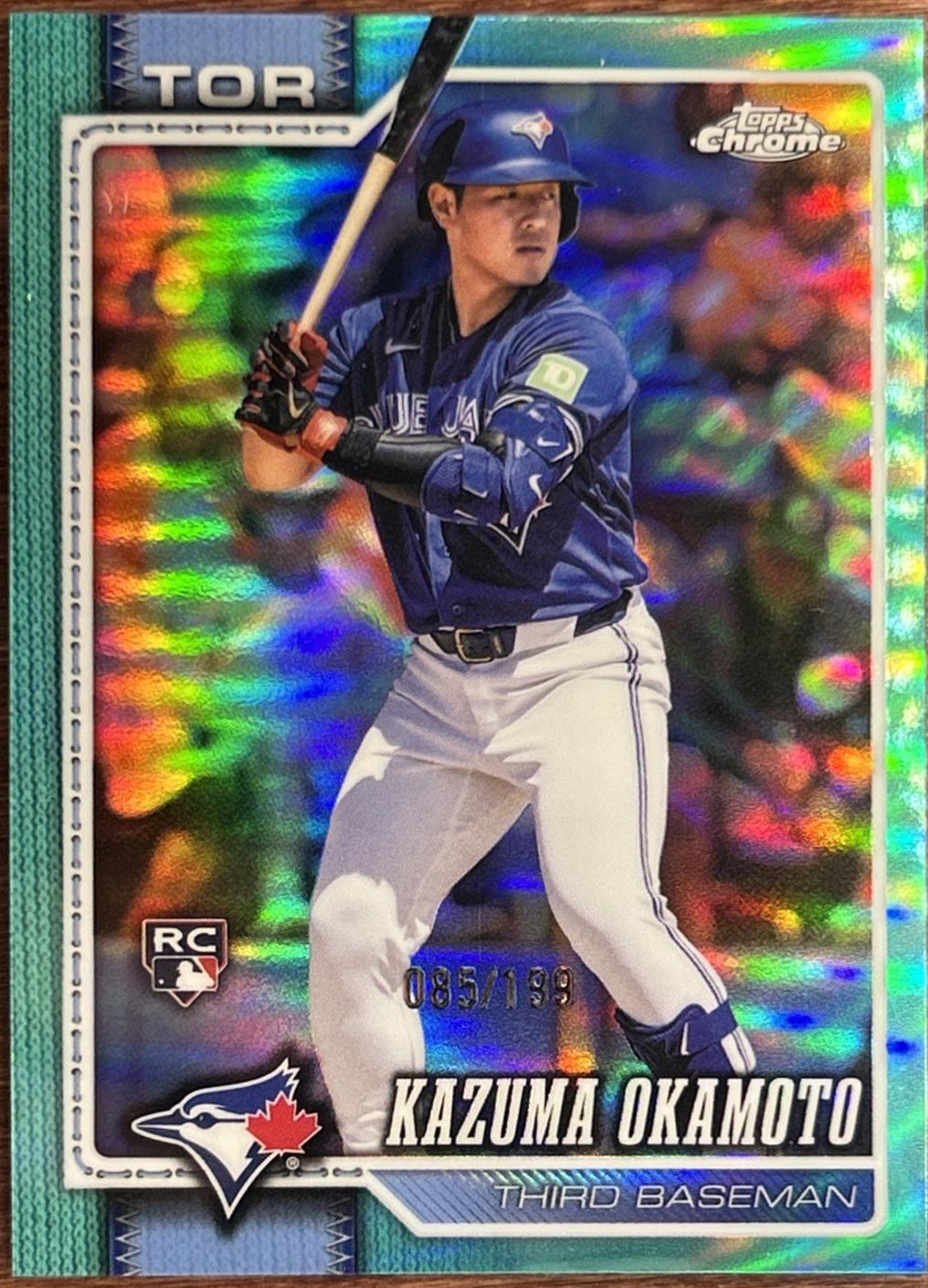 2026 Topps Chrome Kazuma Okamoto [Aqua Refractor] #78 card