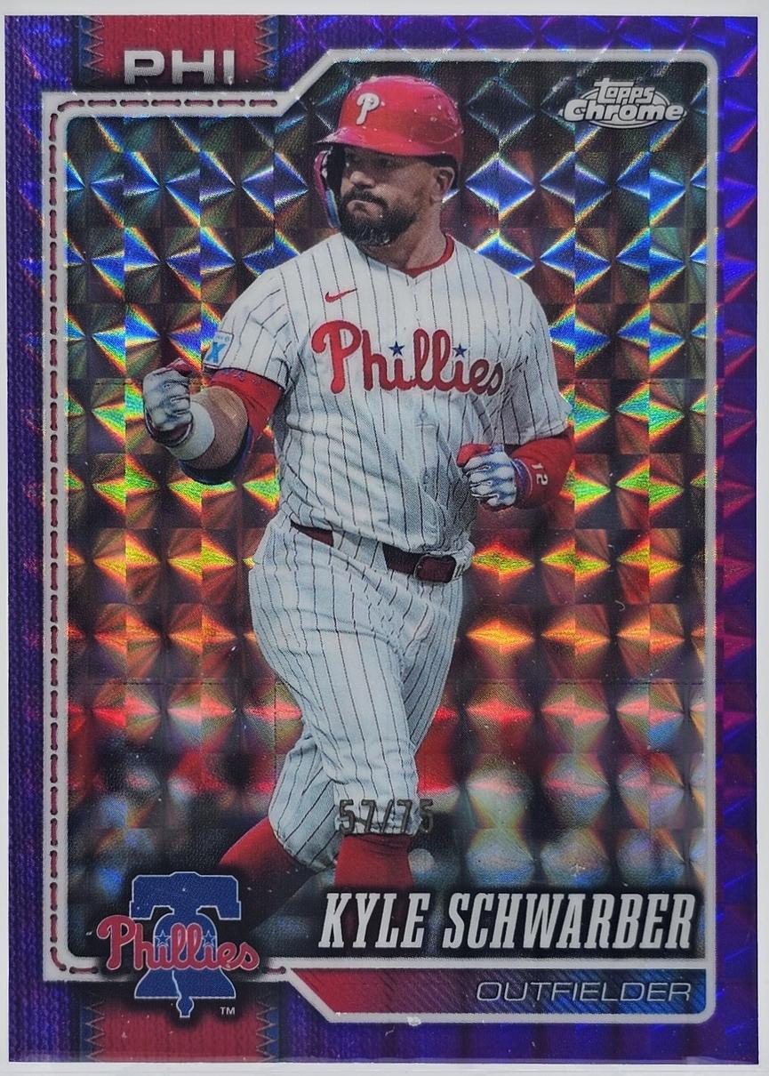 2026 Topps Chrome Kyle Schwarber [Purple Geometric Refractor] #123 card