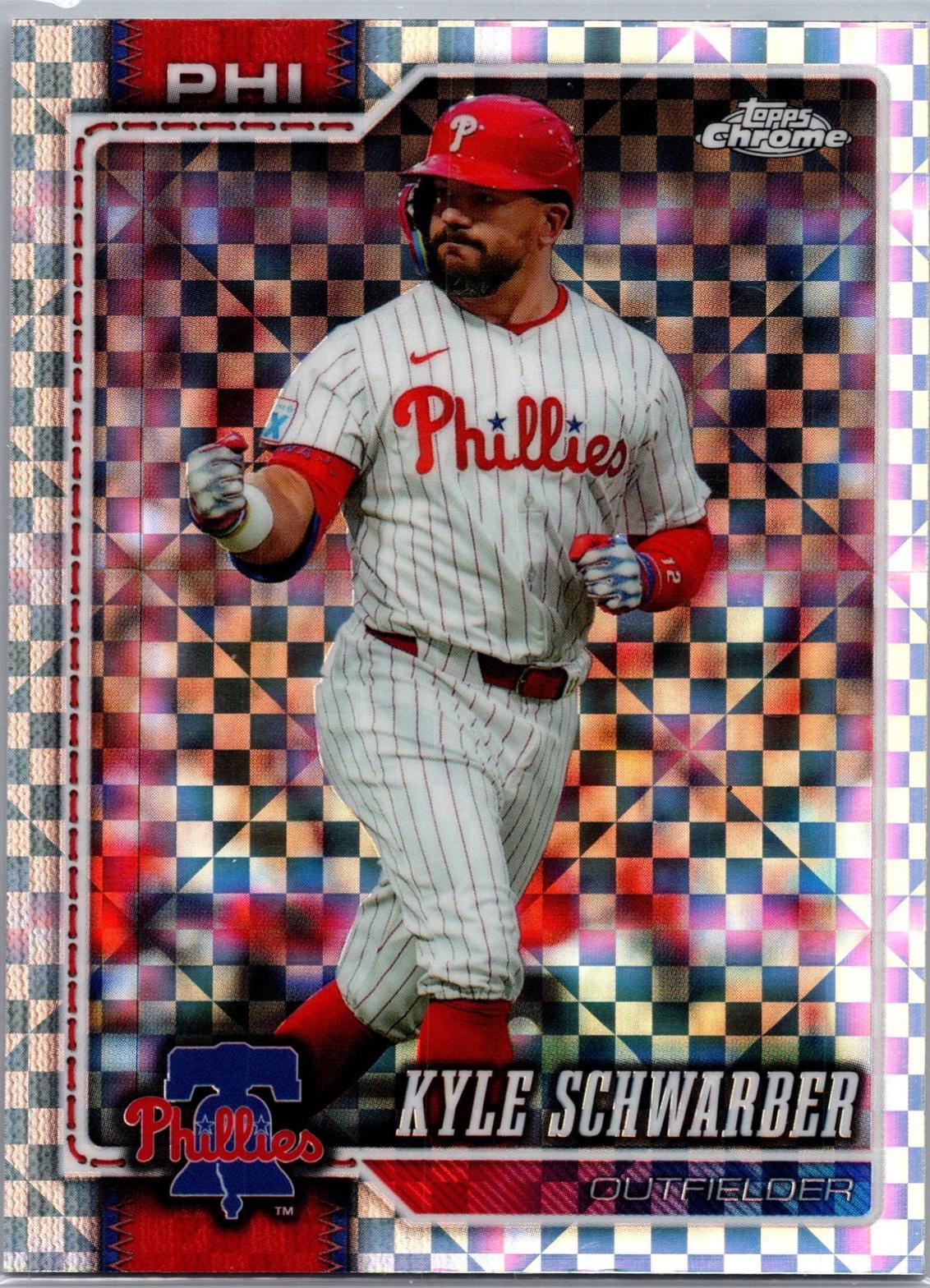2026 Topps Chrome Kyle Schwarber [X-Fractor] #123 card
