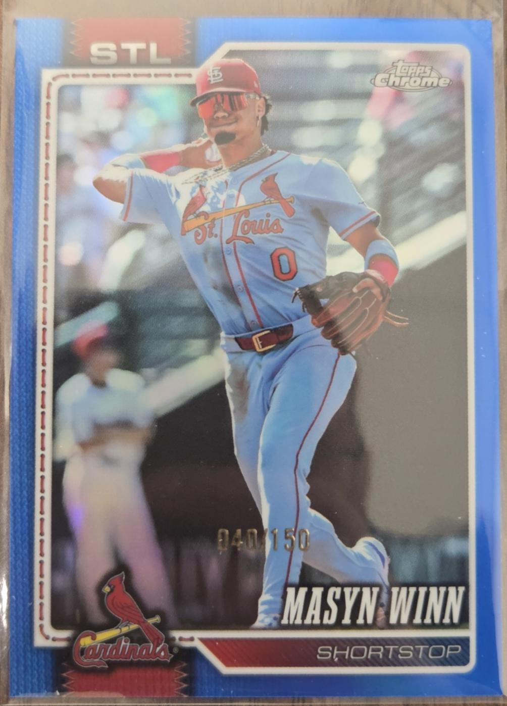 2026 Topps Chrome Masyn Winn [Blue Refractor] #217 card