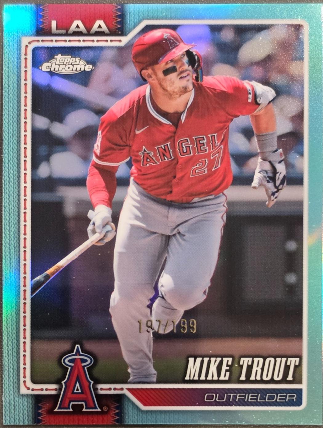 2026 Topps Chrome Mike Trout [Aqua Refractor] #200 card