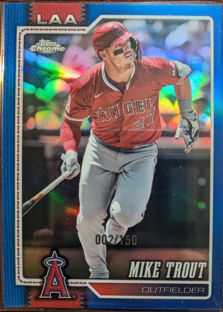 2026 Topps Chrome Mike Trout [Blue Refractor] #200 card