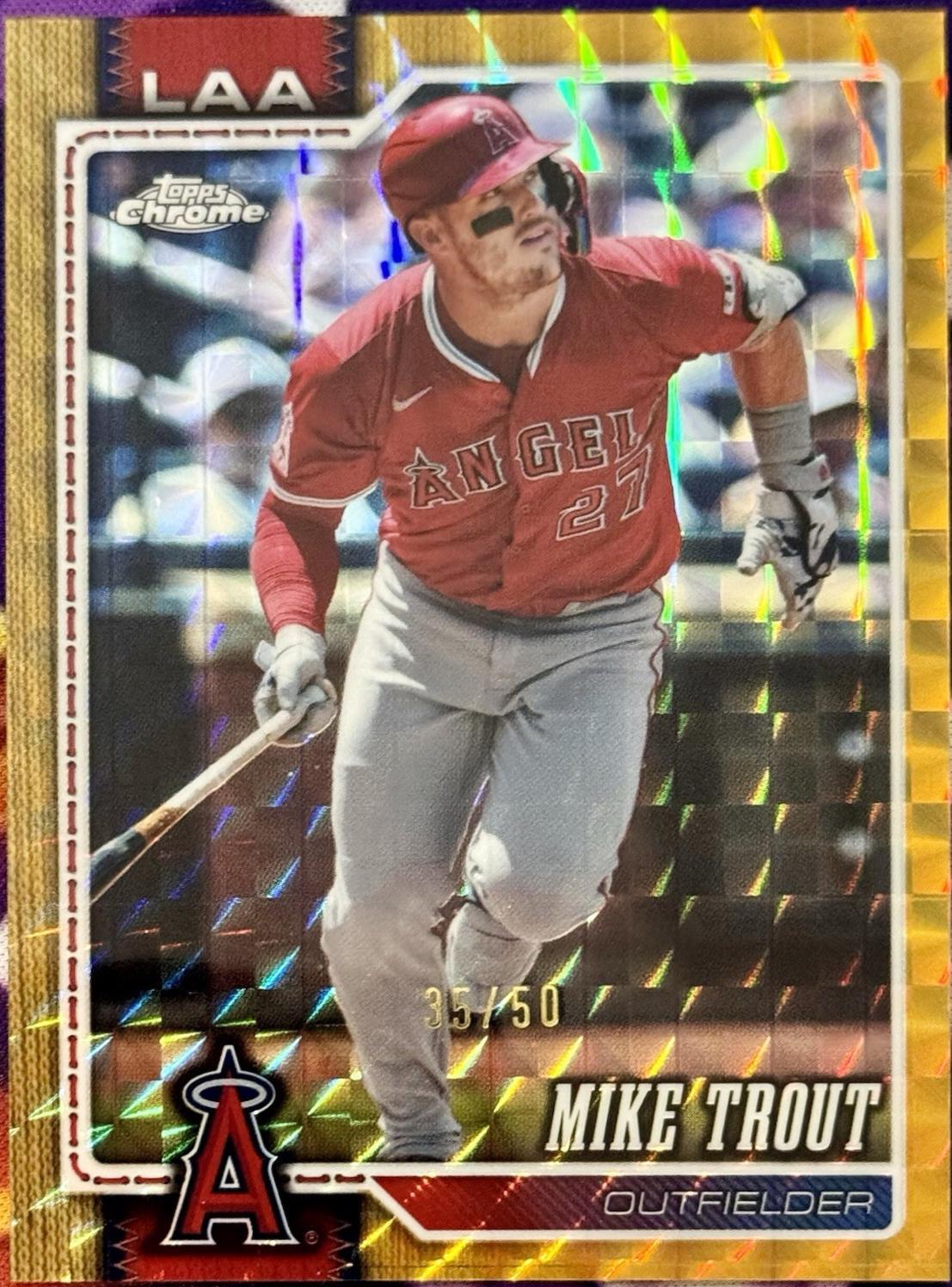 2026 Topps Chrome Mike Trout [Gold Geometric Refractor] #200 card